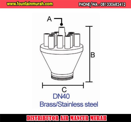 Dimensi Nozzle Concertration Stainless Steel