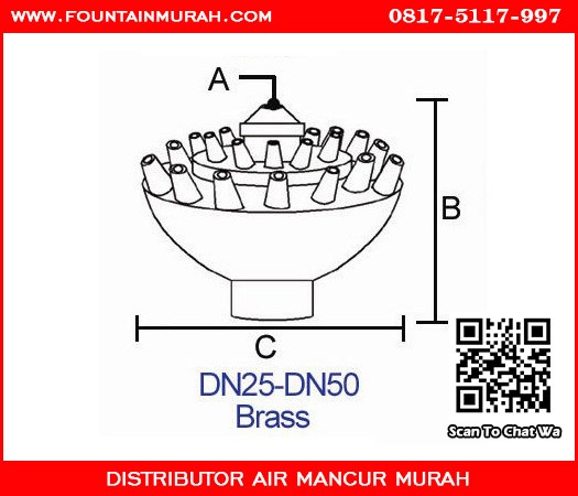 Diameter Nozzle air mancur Fixed Blossom