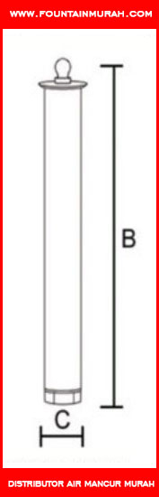 Ukuran Nozzle Air Mancur Mushroom Stainless Steel