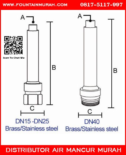 Ukuran diameter nozzle Stainless steel small mixed trumpet jet