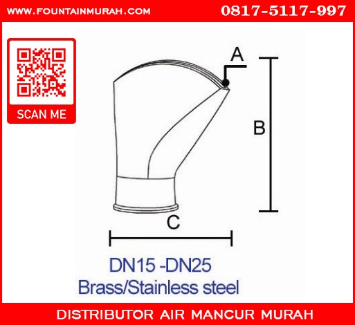 Ukuran nozzle kipas stainless steel